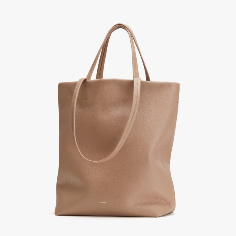 Torby Tote Damskie Cuyana Wysokie Easy Khaki | EHN5487GD