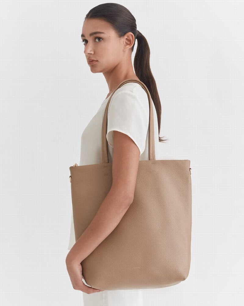 Torby Tote Damskie Cuyana Wysokie Easy Zamkiem Khaki | FRJ1057HU