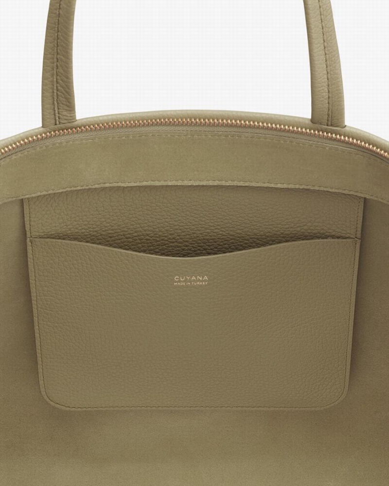 Torby Tote Damskie Cuyana Wysokie Easy Zamkiem Zielone | WML3178PM