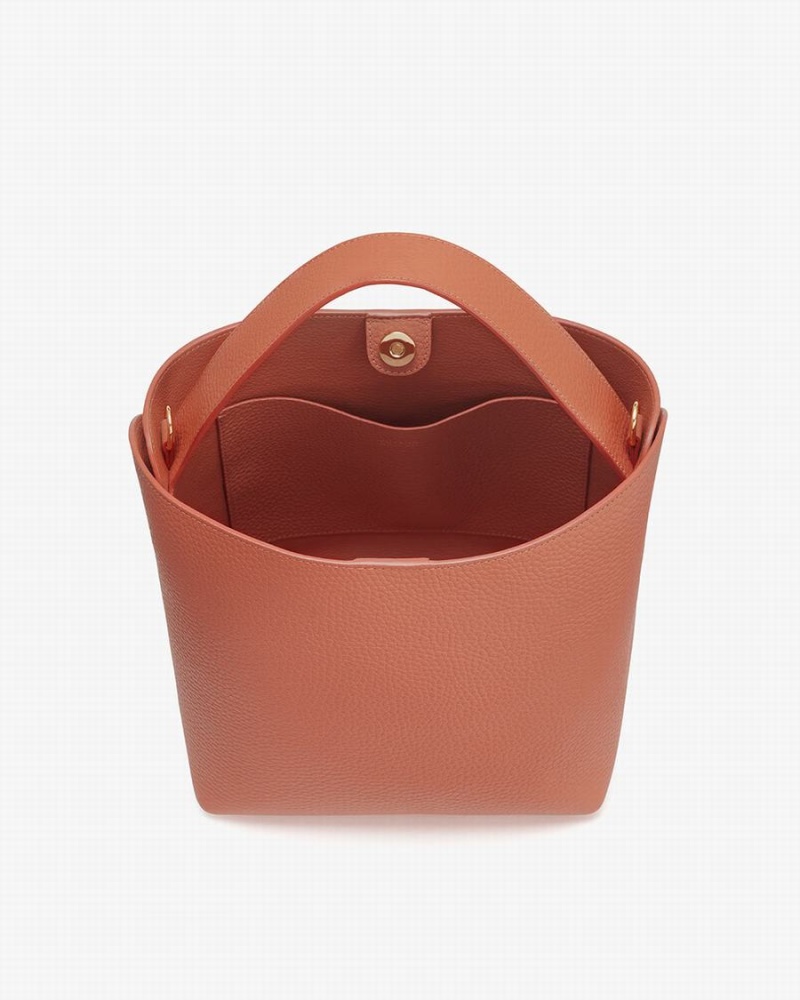 Torebka Bucket Bag Damskie Cuyana Linea Czerwone Brązowe | FGZ153GZ